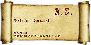 Molnár Donald névjegykártya