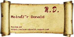 Molnár Donald névjegykártya